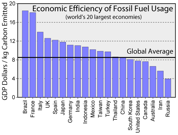 Economic Efficiency of Fossil Fuel Usage