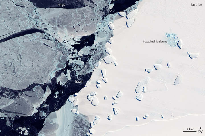 Sea Ice and Icebergs off East Antarctica