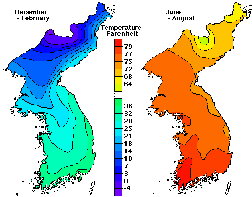 Average Temperatures In Korea 