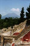 Image of Mount Vesuvius as seen from the recently excavated ruins of Pompeii.  This image links to a more detailed image.