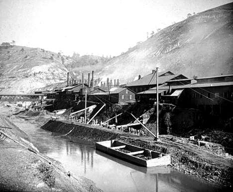 Image showing the site of the Wheeling Creek Wall in 1890.