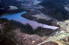 Image of a mine drainage treatment facility.